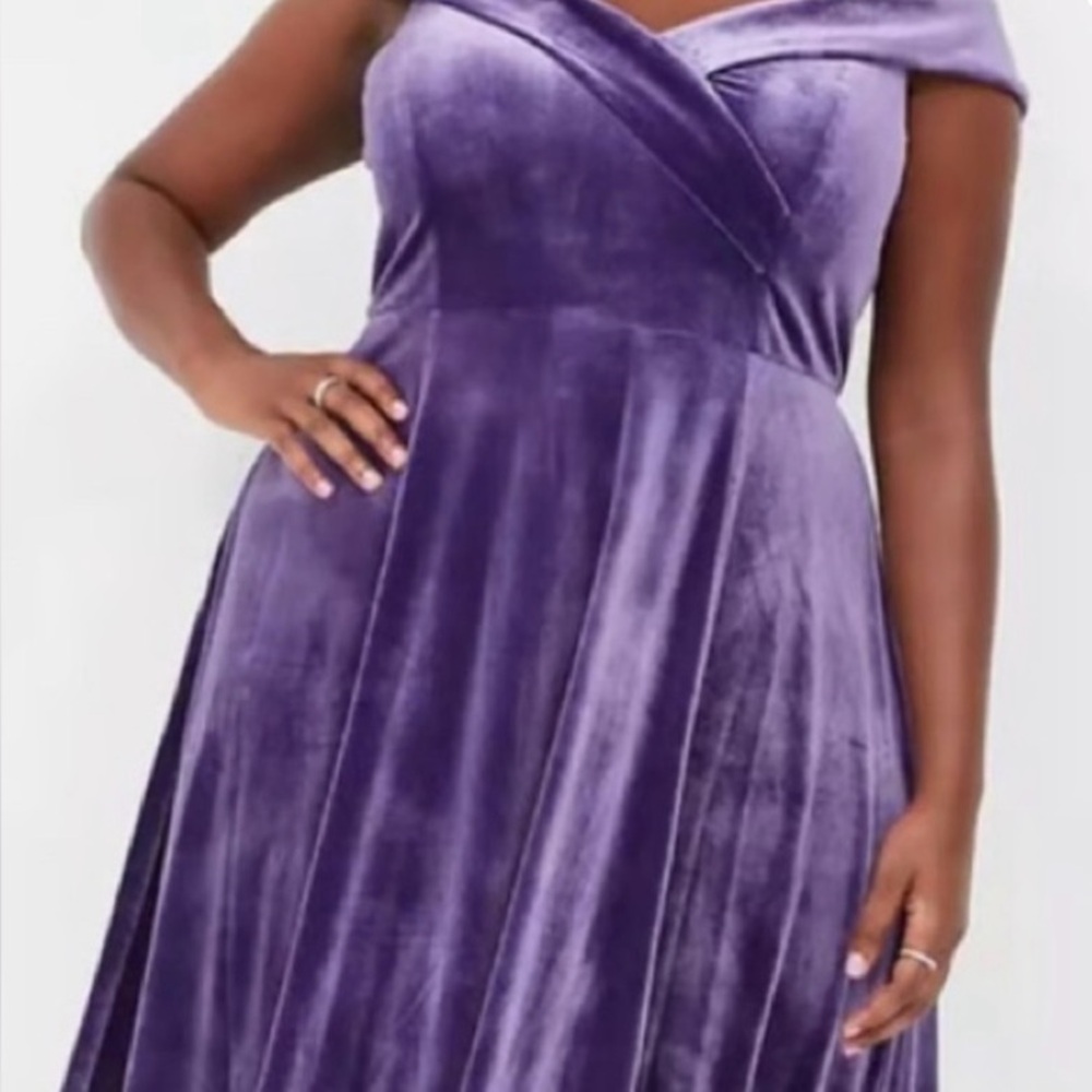 Lane Bryant Rich Purple Velvet Dress